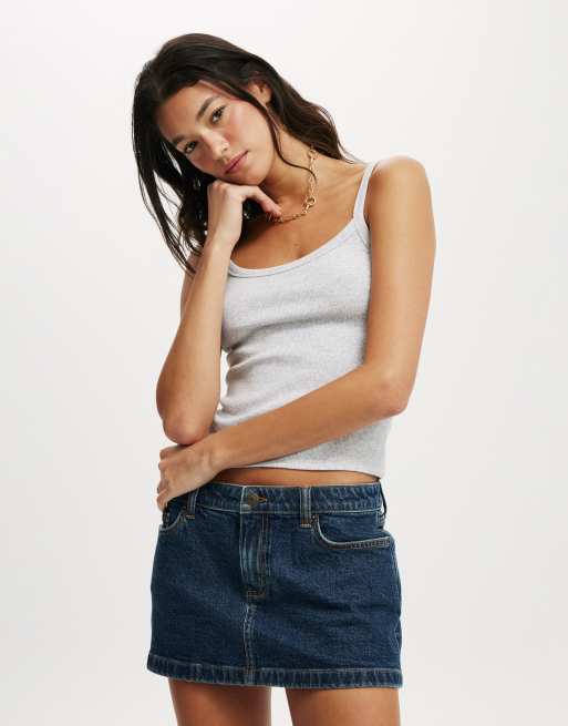 Cotton On Goldie rib scoop cami in grey, 4 of 4