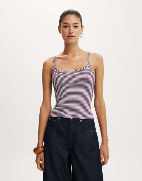 Cotton On Goldie stripe rib scoop cami in multi