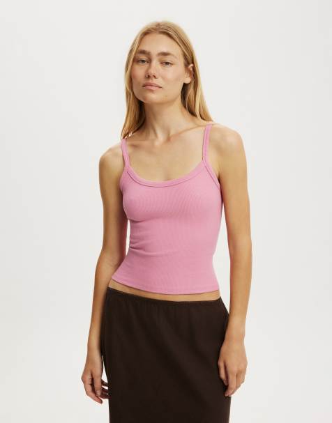Cotton On Goldie rib scoop cami in pink - view 1