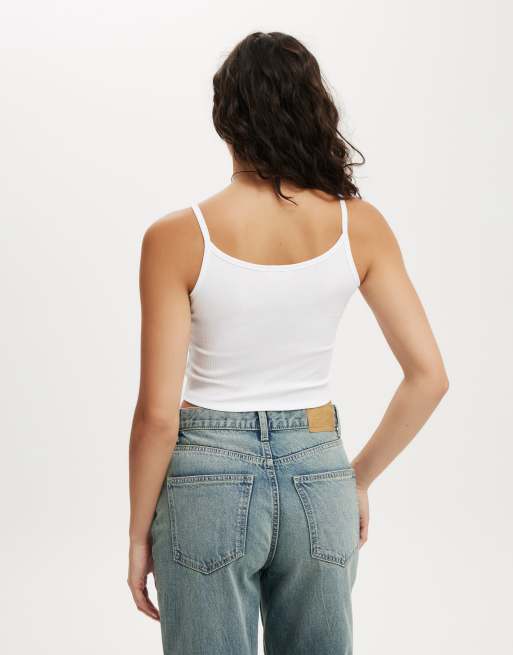 Cotton On Goldie rib scoop cami in white, 3 of 4