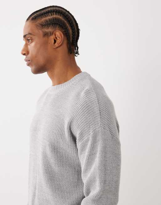 Cotton On – Grå, stickad tröja med rund halsringning och boxig passform, 4 av 5
