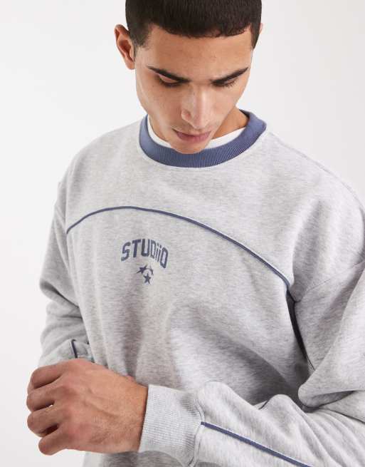 Cotton On – Grå tröja med rund halsringning, boxig passform och tryck, 5 av 5