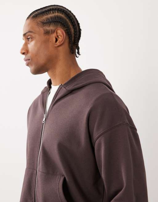 Cotton On – Gråbrun huvtröja med dragkedja, 4 av 5