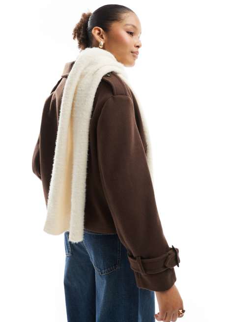 Cotton On – Gräddvit, fluffig halsduk, 2 av 4