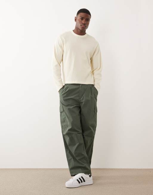 Cotton On – Gräddvit, texturerad topp i kort design med långa ärmar, 2 av 5