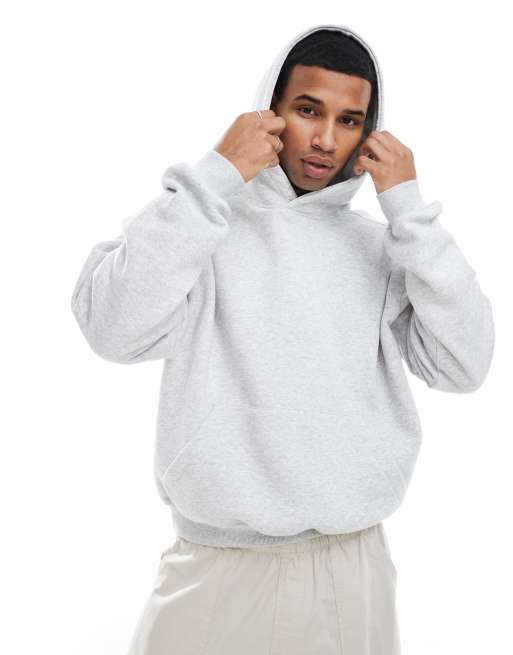 Cotton On - Gråmeleret pullover-hættetrøje i firkantet pasform, 3 af 4