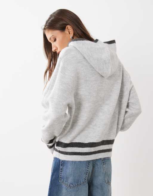 Cotton On - Gråmeleret sporty hættetrøje med striber, 4 af 4