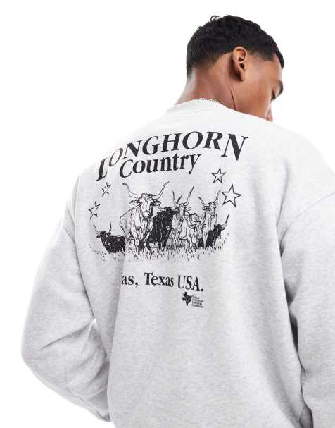 Cotton On - Gråmeleret sweater med firkantet pasform og "Country Star"-grafik - view 1