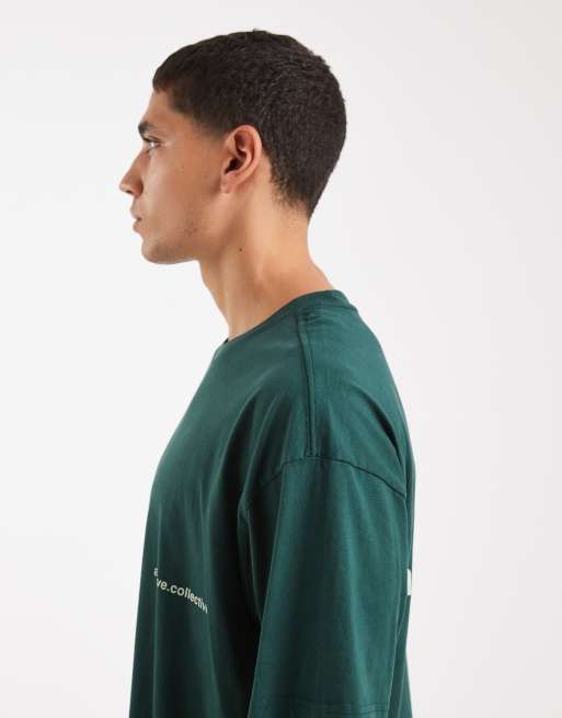 Cotton On - Grangrøn T-shirt med firkantet pasform og grafik, 4 af 5