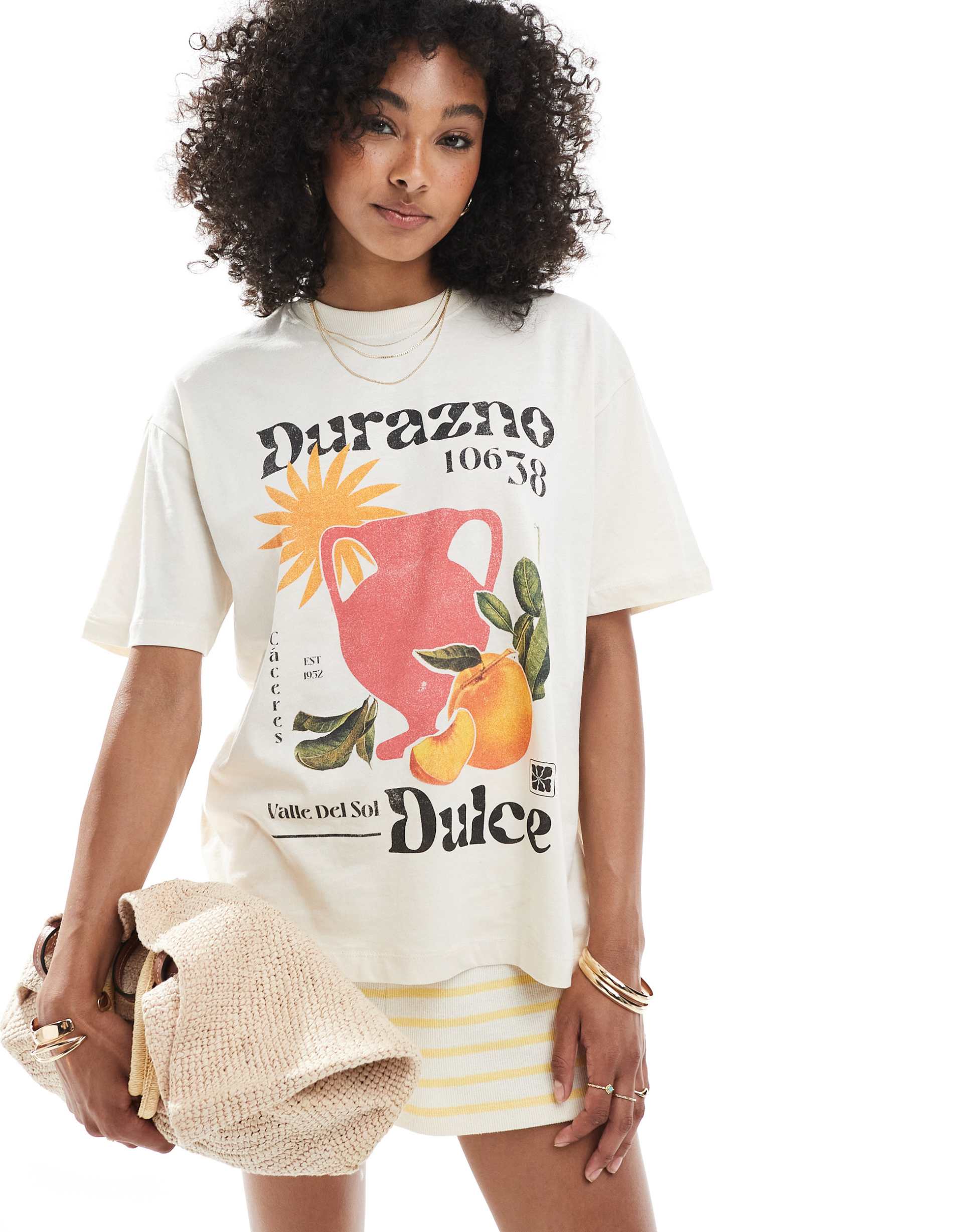 cotton on graphic tee in coconut
