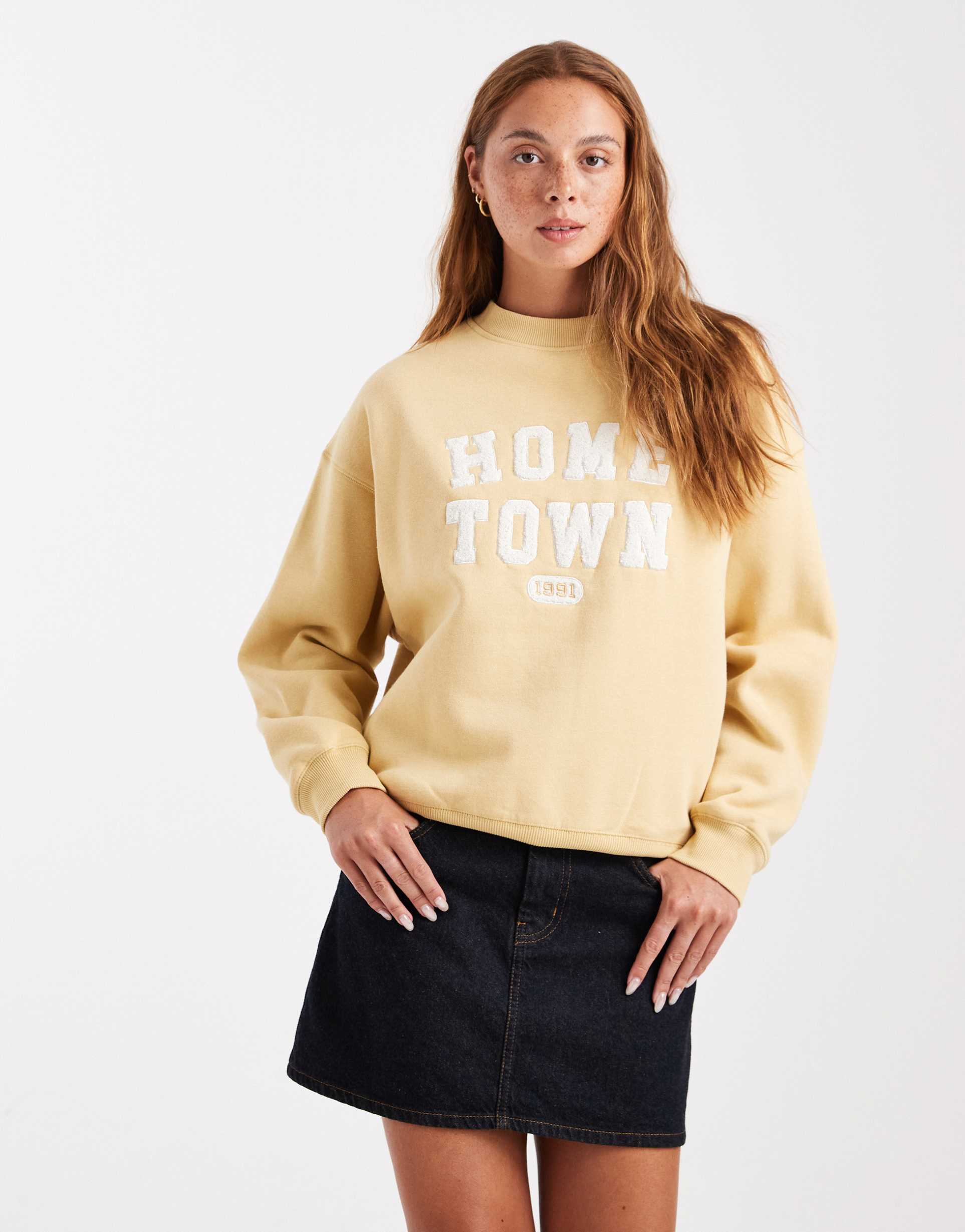 cotton on graphic vintage sweatshirt in washed dijon