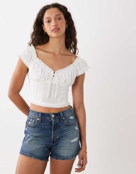 Cotton On - Greta - Hvid bluse med flæser - view 1