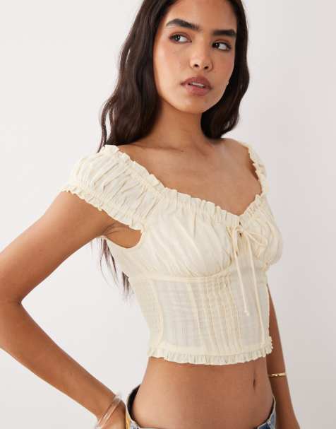 Cotton On – Greta – Rüschenbluse in Vanilla Glow - view 1