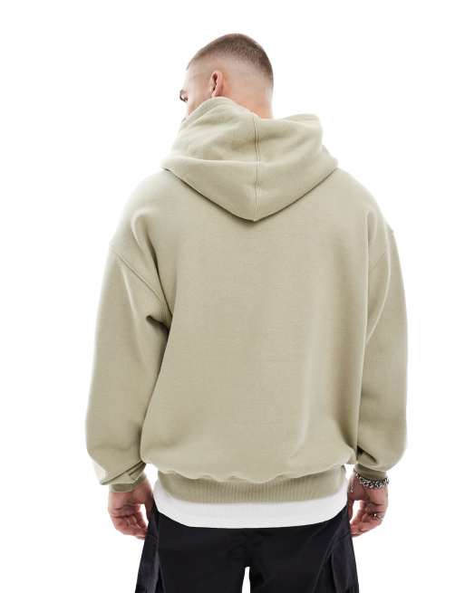 Cotton On – Grönbeige huvtröja med boxig passform, 4 av 4