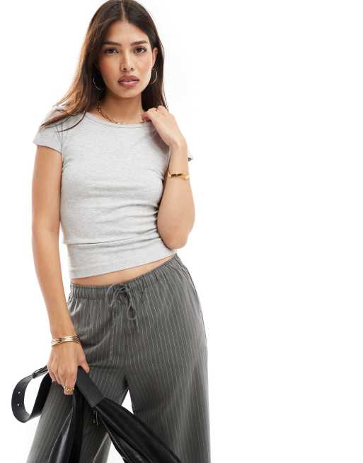 Cotton On – Grown On – Szary top z krótkimi rękawami