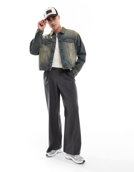ジャケット・アウター archive Y2K grunge denim fur jacket M