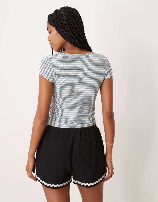 Cotton On Hailey textured short sleeve in blue , 4 of 4