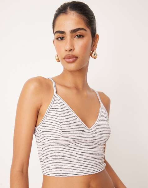 Cotton On Hailey v neck cami in tbc stripe soft pink 
