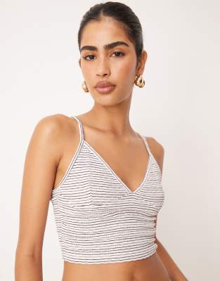 Cotton  On Hailey v neck cami in tbc stripe soft pink 