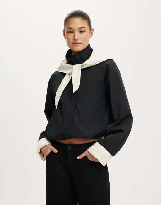 Cotton On Hale hooded spray jacket in black, 2 of 4