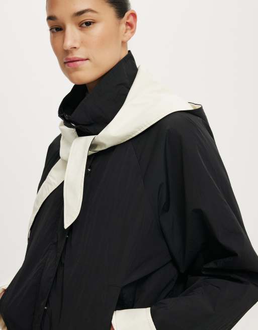 Cotton On Hale hooded spray jacket in black, 3 of 4