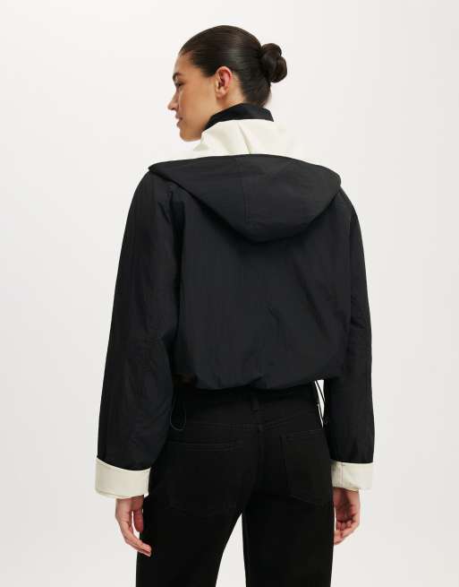 Cotton On Hale hooded spray jacket in black, 4 of 4