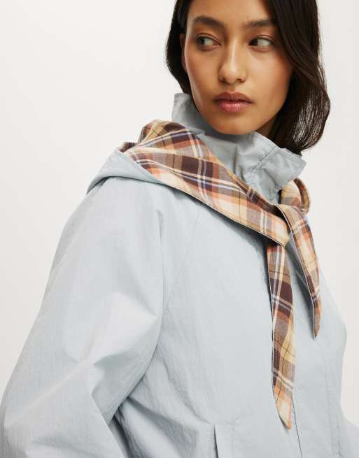 Cotton On Hale hooded spray jacket in blue, 3 of 4
