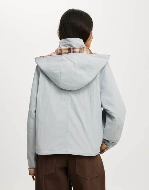 Cotton On Hale hooded spray jacket in blue, 4 of 4