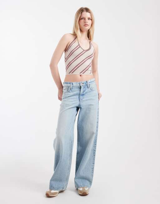 Cotton On halter knit with contrast bind in sunset stripe, 2 of 4