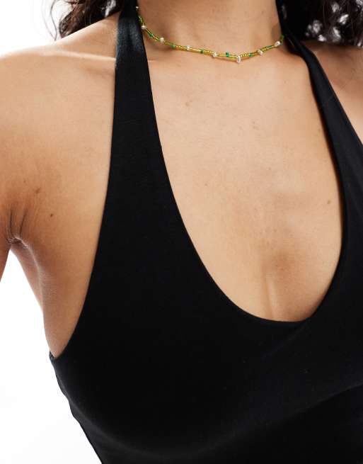 Cotton On halter neck crop top in black , 2 of 4