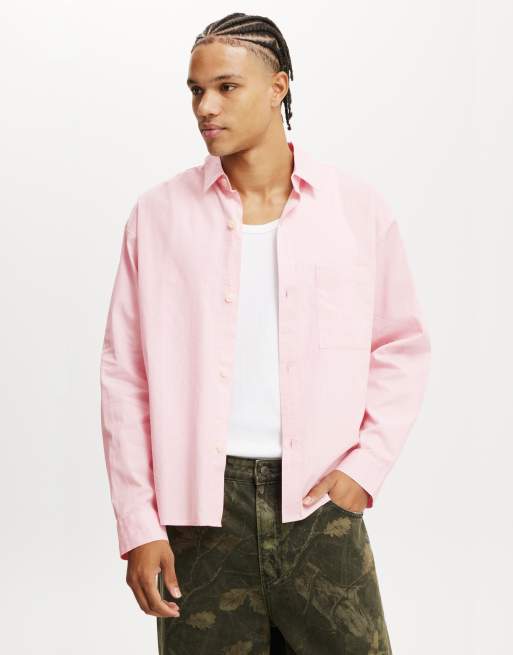 Cotton On Hampton long sleeve shirt in pink - PINK