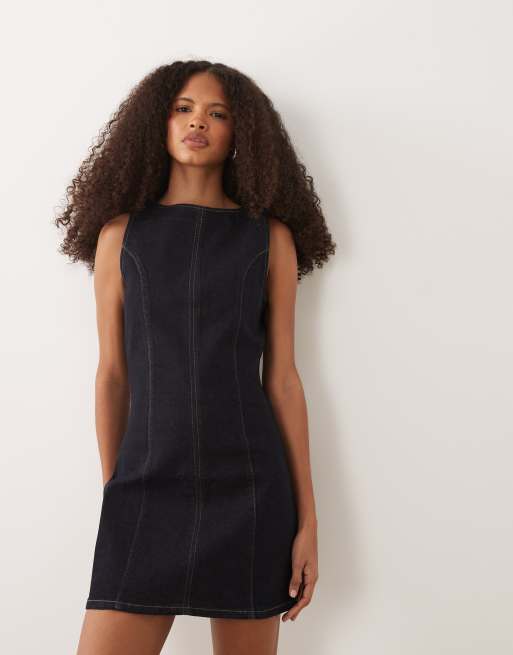 Cotton On Harley denim mini dress in shutter blue, 3 of 4
