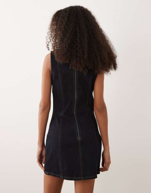 Cotton On Harley denim mini dress in shutter blue, 4 of 4
