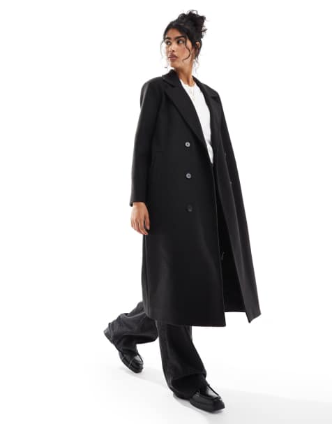 Cotton On – Harrison – Longline-Mantel in Schwarz - view 1
