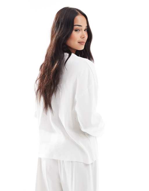 Pyjama Femme En Coton Doux – Haut Manches Longues & Pantalon Large – Confort Respirant