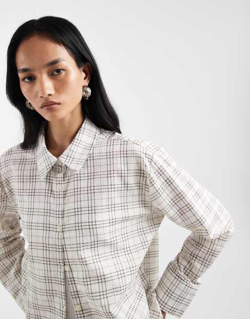 Cotton On – Haven – Brunrutig skjorta i bäckebölja och dad-modell, 3 av 4