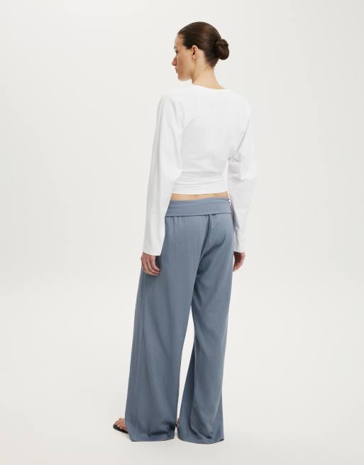 Cotton On Haven fold over pant in blue, 2 of 4