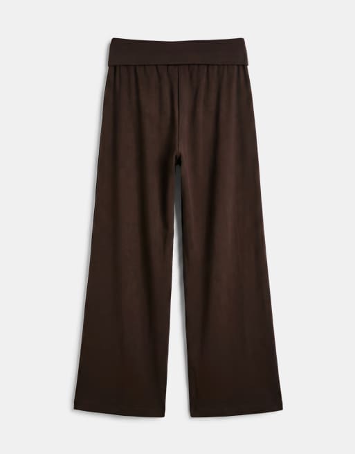 Cotton On haven linen fold over trouser in dark oak, 7 of 9