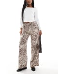 [Cotton:On] Cotton On haven linen mix pants in leopard print-Multi 10 LEOPARD