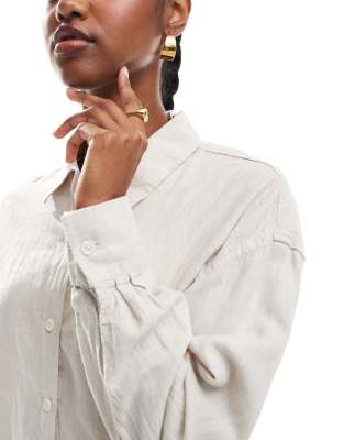 Cotton:on Cotton On Haven Long Sleeve Linen Blend Shirt