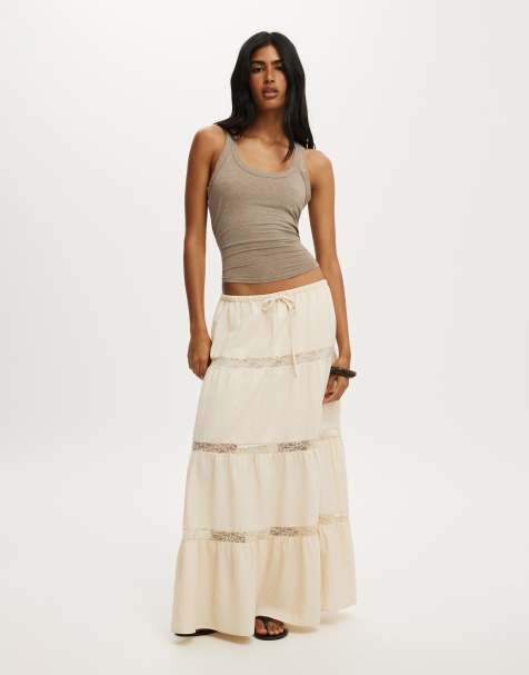 Cotton On Haven multi tiered maxi skirt in multi