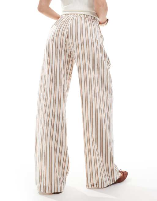 Cotton On – Haven – Randiga byxor i linnestil med vida ben, 2 av 5