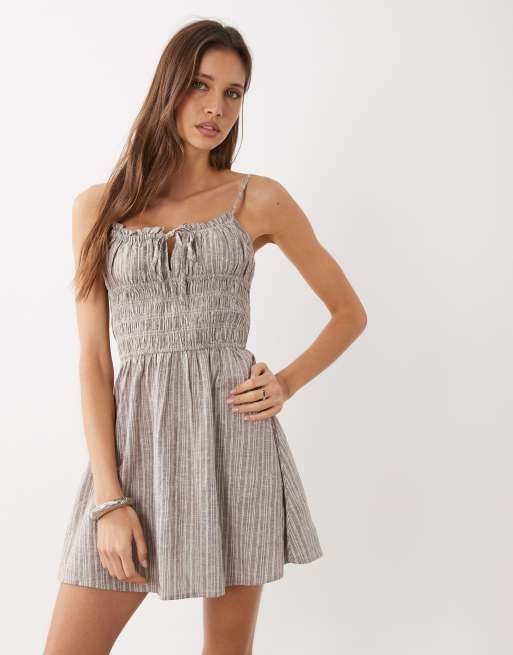 Cotton On - Haven - Robe courte à fines bretelles - Truffe à fines rayures, 2 de 4