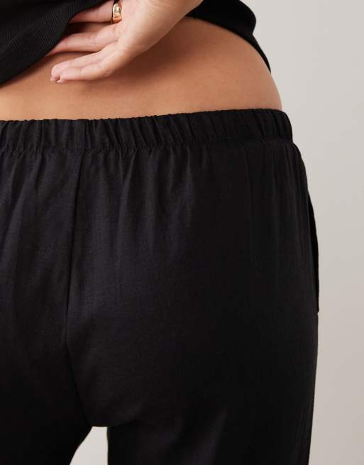 Cotton On – Haven – Schlupfhose aus Leinenmix in Schwarz mit weitem Bein, 5 von 5