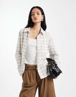 Cotton On Haven Seersucker Dad Shirt In Neutral