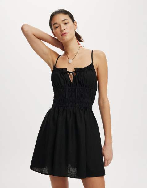 Cotton On Haven strappy mini dress in black