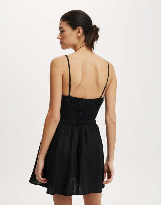 Cotton On Haven strappy mini dress in black, 4 of 4