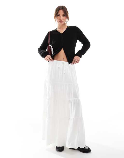 Cotton On Haven tiered maxi skirt in white - WHITE