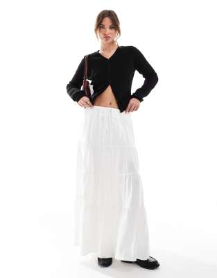 Cotton On Haven tiered maxi skirt in white  