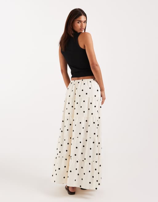 Cotton On – Haven – Warstwowa spódnica maxi w groszki, 4 z 5